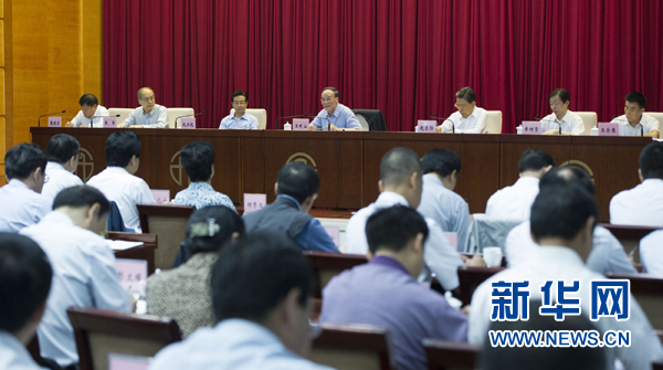 7月16日，中共中央政治局常委、中央紀委書記、中央巡視工作領導小組組長王岐山在北京出席2014年中央第二輪巡視工作動員部署會并講話。新華社記者黃敬文 攝 