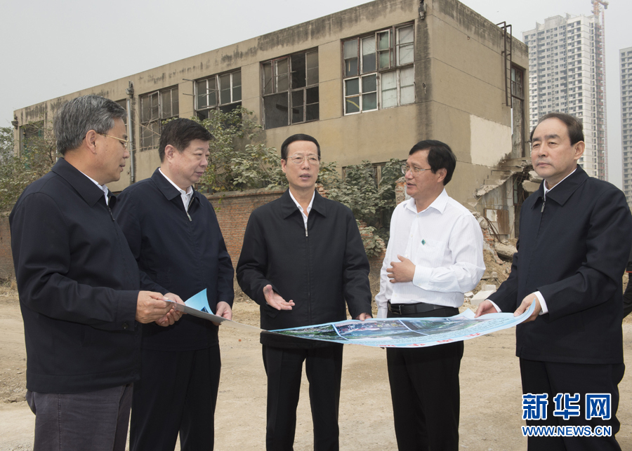 10月22日至23日，中共中央政治局常委、國務(wù)院副總理張高麗在山東調(diào)研扶貧工作情況。這是10月22日，張高麗就整體搬遷脫貧實地考察濟寧東南片區(qū)還遷安置區(qū)暨東南華城棚戶區(qū)改造項目。 新華社記者 王曄 攝