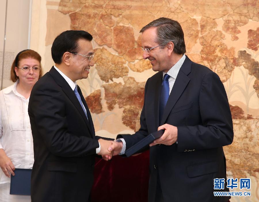 6月21日，國務院總理李克強與希臘總理薩馬拉斯共同出席希臘伊拉克利翁博物館新館開館儀式并發表講話。 新華社記者 龐興雷 攝